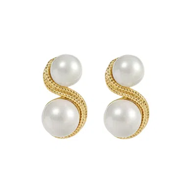 MARGOT BARDOT WOMEN'S GOLD / WHITE SASHA PEARL EARRINGS - GOLD