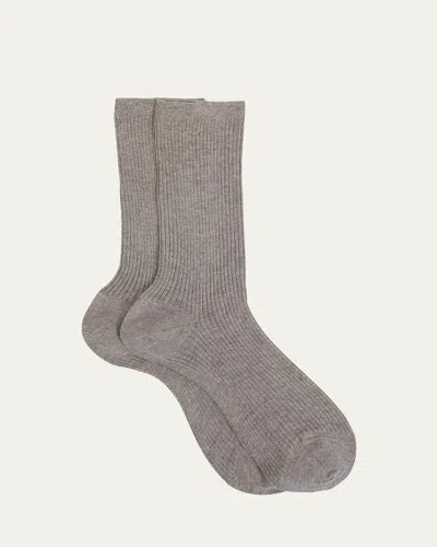 MARIA LA ROSA RIBBED ORGANIC COTTON CREW SOCKS