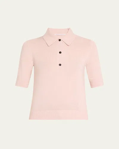 MARIA MCMANUS CASHMERE SHORT-SLEEVE PETITE POLO SHIRT