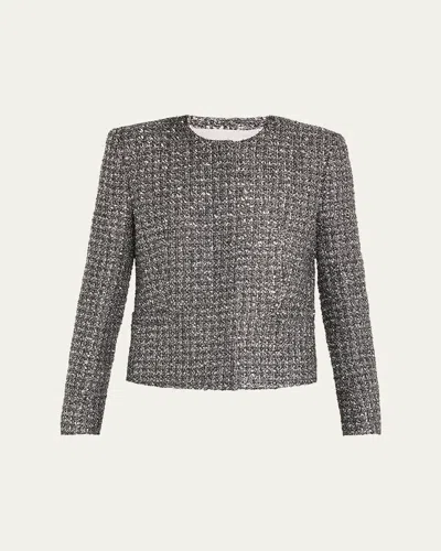 MARIA MCMANUS METALLIC PAILLETTE TWEED SHRUNKEN JACKET