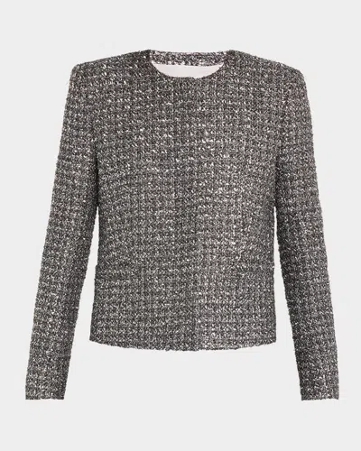 MARIA MCMANUS METALLIC PAILLETTE TWEED SHRUNKEN JACKET