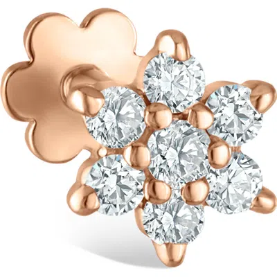 MARIA TASH MARIA TASH DIAMOND FLOWER THREADED STUD EARRING
