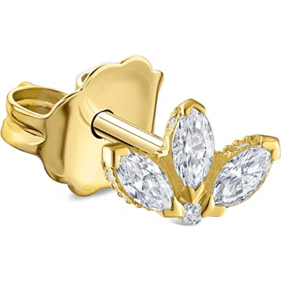 MARIA TASH MARIA TASH ENGRAVED DIAMOND LOTUS SINGLE STUD EARRING