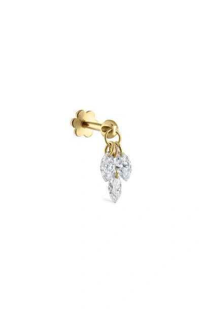 MARIA TASH MARIA TASH FLOATING DIAMOND PLUME THREADED CHARM EARRING
