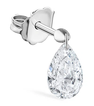 MARIA TASH FLOATING PEAR DIAMOND CHARM SINGLE STUD EARRING