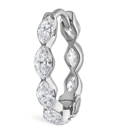 MARIA TASH GOLD INVISIBLE SET DIAMOND MARQUISE ETERNITY HOOP EARRING