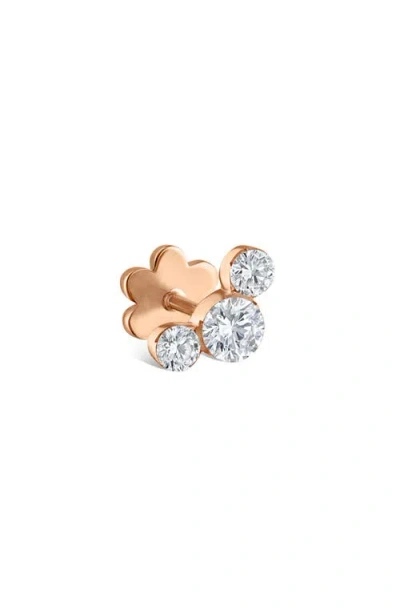 MARIA TASH MARIA TASH INVISIBLE SETTING THREE DIAMOND STUD EARRING