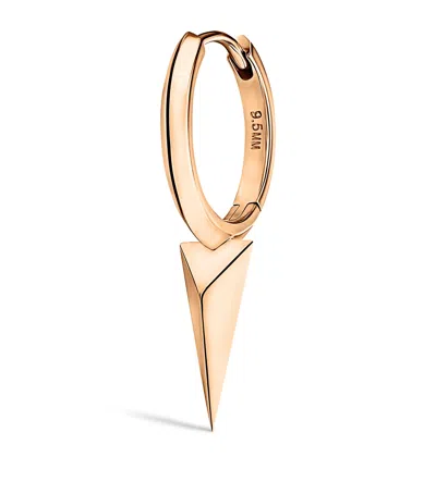 MARIA TASH ROSE GOLD FACETED SINGLE LONG SPIKE HOOP EARRING