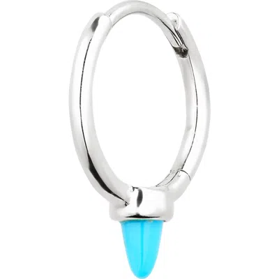 MARIA TASH MARIA TASH TURQUOISE SINGLE SPIKE HOOP EARRING