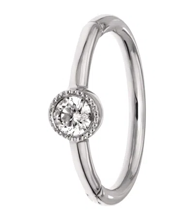 MARIA TASH WHITE GOLD AND DIAMOND HOOP EARRING