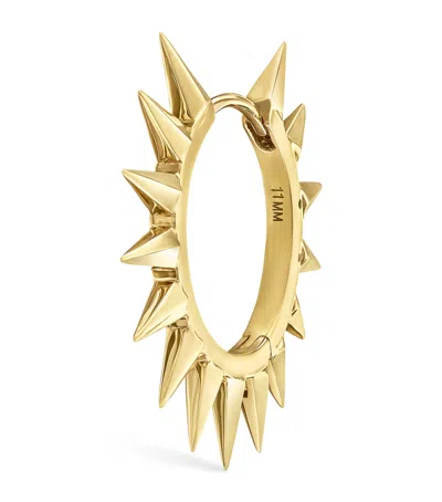 MARIA TASH YELLOW GOLD METAL MOHAWK HOOP EARRING