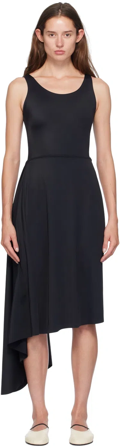 MARIE ADAM-LEENAERDT BLACK 'BATHINGSUIT' PAREO MIDI DRESS