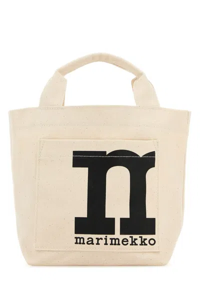 MARIMEKKO MELANGE SAND CANVAS SHOPPING BAG