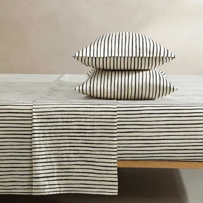 MARIMEKKO MARIMEKKO PICCOLO STRIPE COTTON SATEEN KING SHEET SET