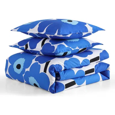 MARIMEKKO MARIMEKKO UNIKKO ORGANIC COTTON PERCALE DUVET COVER & SHAM SET