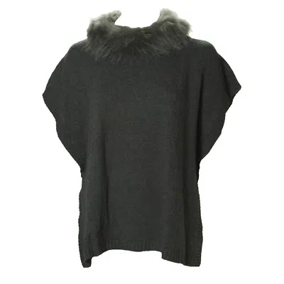 MARINA RINALDI MARINA RINALDI DAMEN GRAU ALOGENA WASHBÄR PELZKRAGEN PONCHO