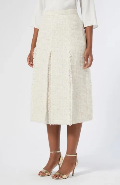 MARINA RINALDI MARINA RINALDI EBURNEA METALLIC TWEED MIXED MEDIA SKIRT