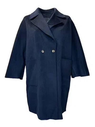 MARINA RINALDI MARINA RINALDI WOMEN'S NAVY TAZZINA WOOL COAT