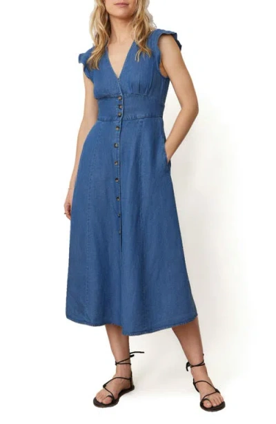 MARINE LAYER MARINE LAYER CAMILA BUTTON FRONT MIDI DRESS