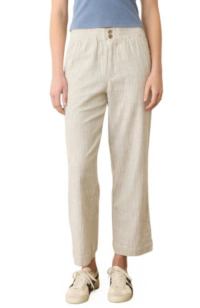 MARINE LAYER MARINE LAYER ELLE STRIPE STRETCH COTTON PANTS