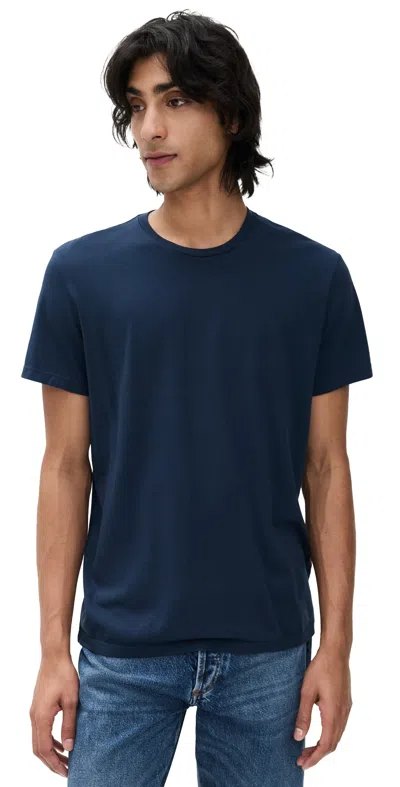 MARINE LAYER SIGNATURE CREW TEE TRUE NAVY