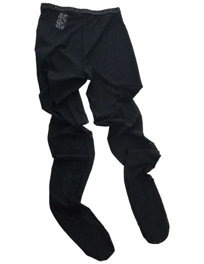 MARINE SERRE BLACK MONOPRINT TIGHTS