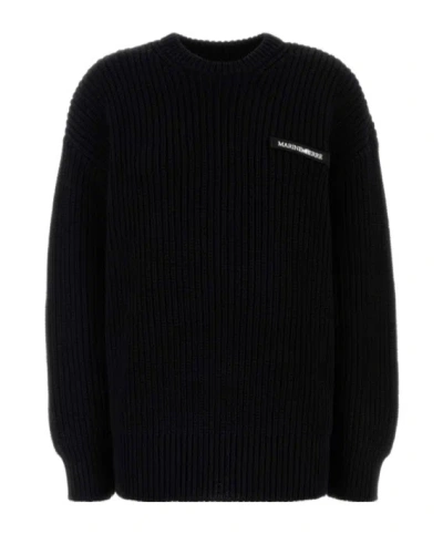 MARINE SERRE MARINE SERRE HALF CARDIGAN KNIT CREWNECK SWEATER