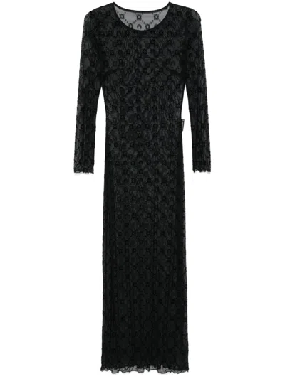 MARINE SERRE MESH FLOCKED MAXI DRESS