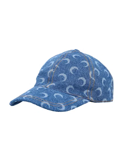 MARINE SERRE MOON LASER DENIM BASEBALL CAP