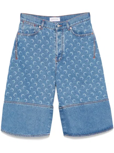 MARINE SERRE MOONOGRAM-PATTERN SHORTS