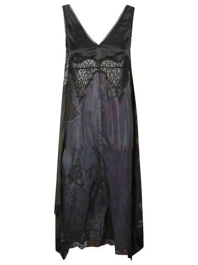 MARINE SERRE MULTICOLOR SILK DRESS