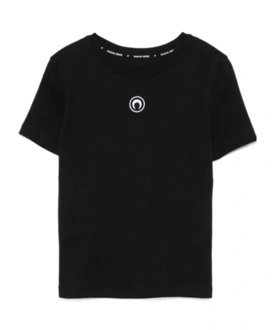 MARINE SERRE MARINE SERRE CRESCENT MOON EMBROIDERED CREWNECK T-SHIRT