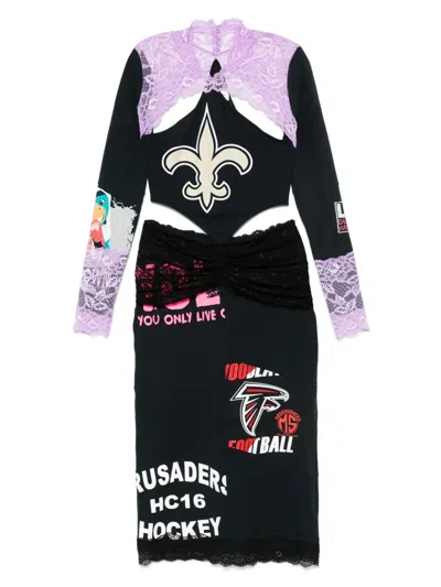 MARINE SERRE PANELLED MIDI DRESS