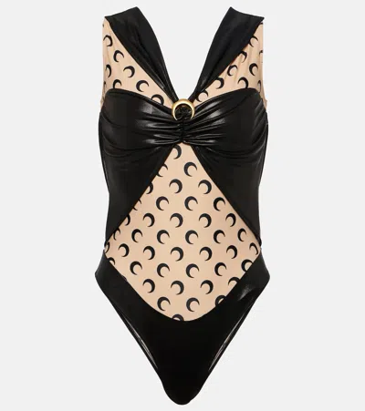 MARINE SERRE PRINTED JERSEY BODYSUIT