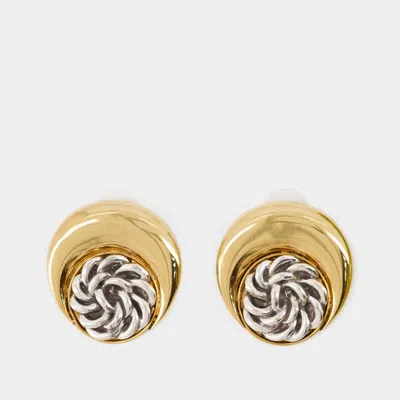MARINE SERRE REGENERATED BUTTONS MOON EARRING - MARINE SERRE - GOLD - ÃTAIN