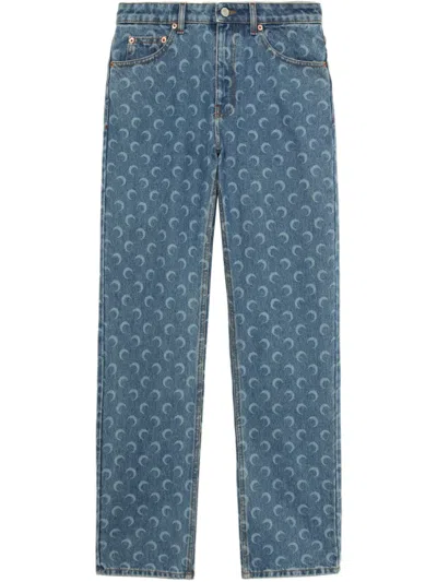 MARINE SERRE STRAIGHT-LEG TROUSERS