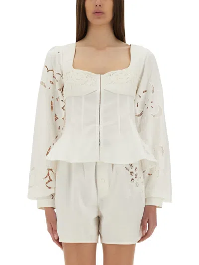 MARINE SERRE UPCYCLED LINEN TOP