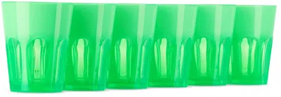 MARIO LUCA GIUSTI GREEN DOUBLE FACE TUMBLER SET, 6 PCS