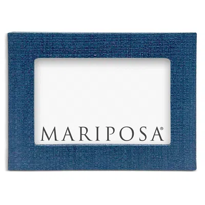 MARIPOSA INDIGO BLUE FAUX GRASSCLOTH FRAME, 4 X 6