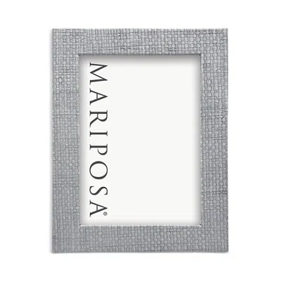MARIPOSA PALE GRAY FAUX GRASSCLOTH FRAME, 5 X 7