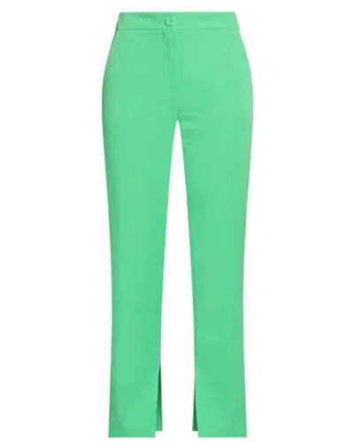 MARIUCCIA MARIUCCIA WOMAN PANTS GREEN SIZE S POLYESTER, ELASTANE