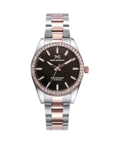MARK MADDOX MARK MADDOX MM1001-47 WOMEN'S QUARTZ WATCH - TWO-TONE STAINLESS STEEL WITH BROWN DIAL AND ZIRCONIA B