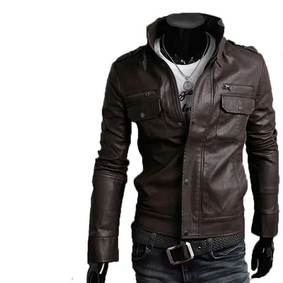 MARKENLOS - UNSERER PRODUKTION - HAND GEMACHT - IT DE HERREN LEDERJACKE BIKER MEN'S LEATHER JACKET COAT HOMME VESTE EN CUIR N6PP4