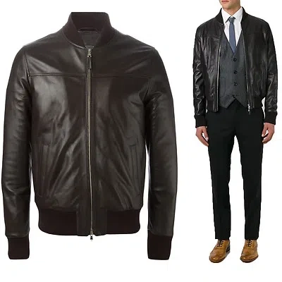 MARKENLOS - UNSERER PRODUKTION - HAND GEMACHT - IT DE HERREN LEDERJACKE BIKER MEN'S LEATHER JACKET COAT HOMME VESTE EN CUIR R38D