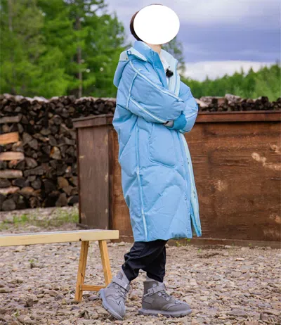 MARKENLOS DAMEN DAUNENJACKE PAAR MANTEL CROSS-KNIE DOPPELSEITIG MITTELLANG