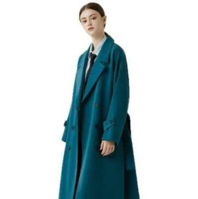 MARKENLOS DAMEN MANTEL MIDI ANZUGJACKE ZWEIREIHER GÜRTEL FORMELL FREIZEIT PARTY OKZIDENT