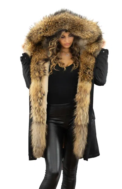 MARKENLOS DAMEN WINTER PARKA MANTEL JACKE PELZJACKE MIT XXL PELZKRAGEN ECHTFELL ECHTPELZ