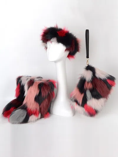 MARKENLOS STIEFEL LEDER KUNSTSTOFF PELZ SET HUT TASCHE MODE CZ235 2