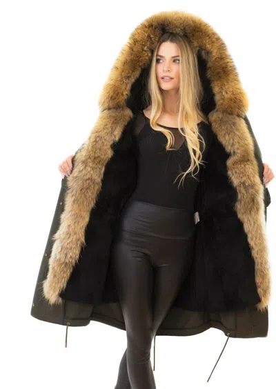 MARKENLOS WINTERJACKE WINTERMANTEL PELZJACKE PARKA MIT XXL PELZKRAGEN ECHTFELL ECHTPELZ