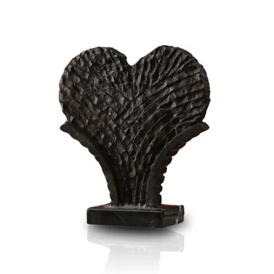 MARLETH LOVE HAND-CARVED MARBLE SCULPTURE, BLACK